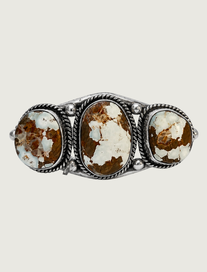 Sterling Silver Tri-Turquoise Cuff Bracelet