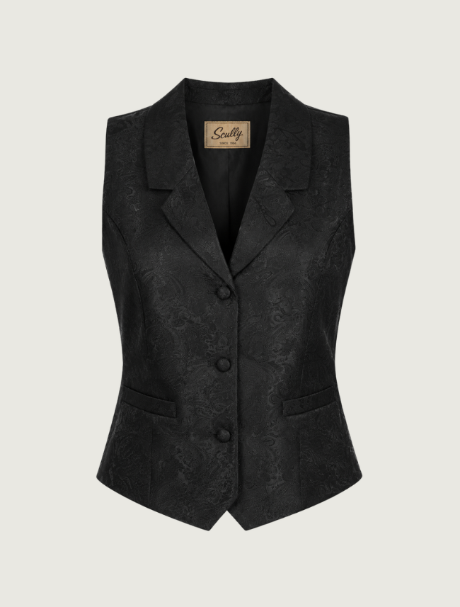 Scully Women's Black Paisley Vest