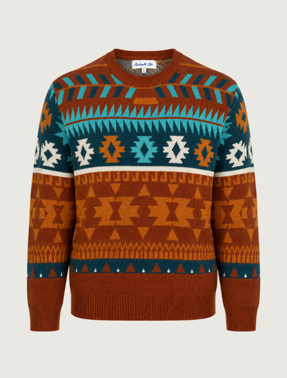 Panhandle Slim Women's Rust Aztec Crewneck Sweater