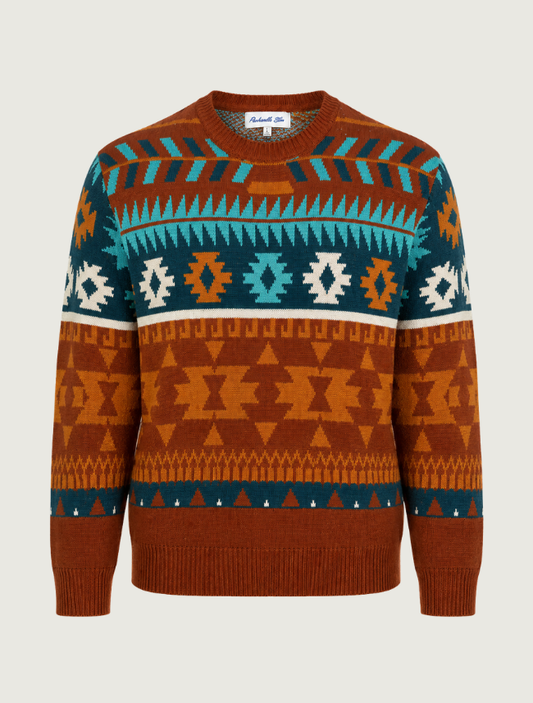 Panhandle Slim Women's Rust Aztec Crewneck Sweater