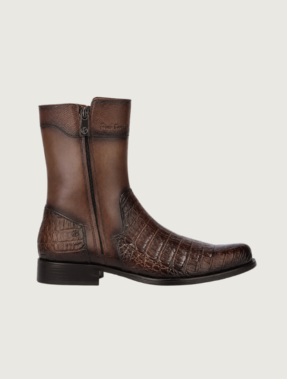 Cuadra Men's Maple Caiman Zipper Round Toe Boot