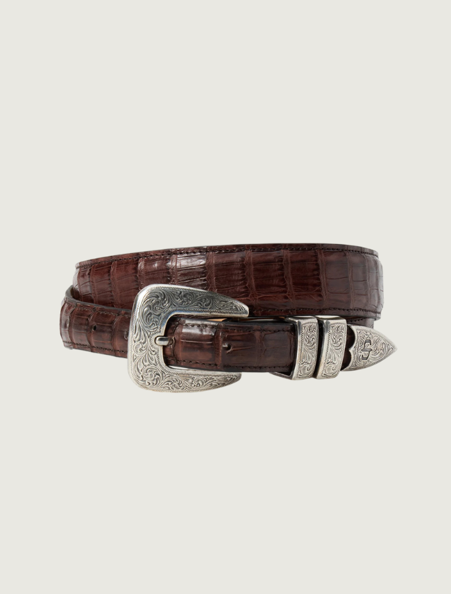Stetson Men's Caiman Tapered Belt in Cigar Classic
