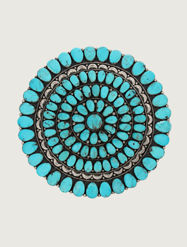 J.W. Sterling Silver XL Turquoise Brooch
