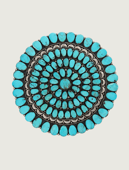 J.W. Sterling Silver XL Turquoise Brooch