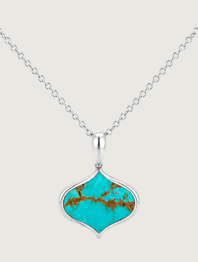 Kabana Sterling Silver Green Turquoise with Matrix Pendant