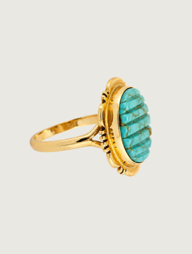 14K Yellow Gold Turquoise Ring