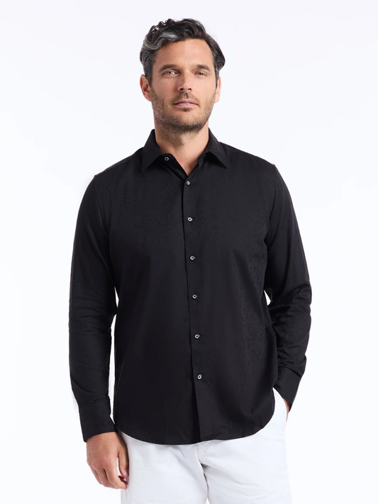 Robert Graham Hudson Long Sleeve Woven Shirt in Black