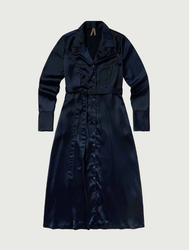 Stetson Navy Satin Western Dress