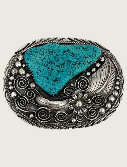 Timothy Lee Sterling Silver & Kingman Turquoise Buckle