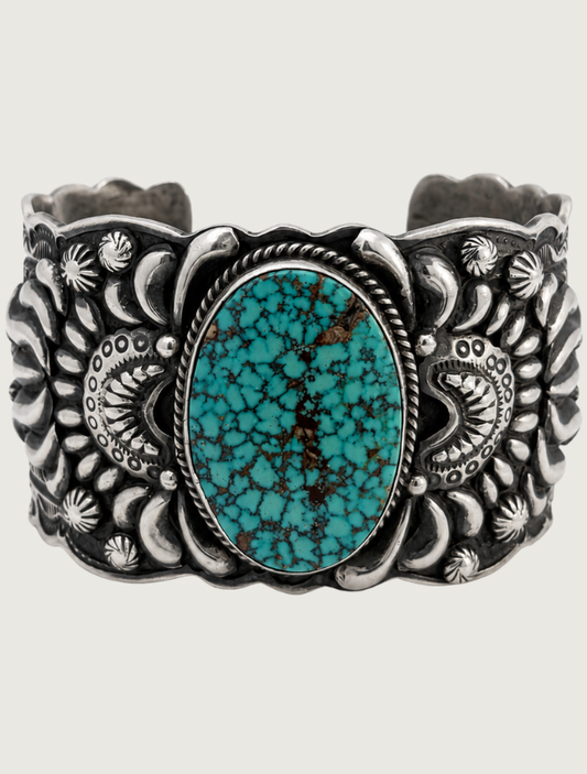 Darryl Becenti Kingman Turquoise Silver Cuff Bracelet