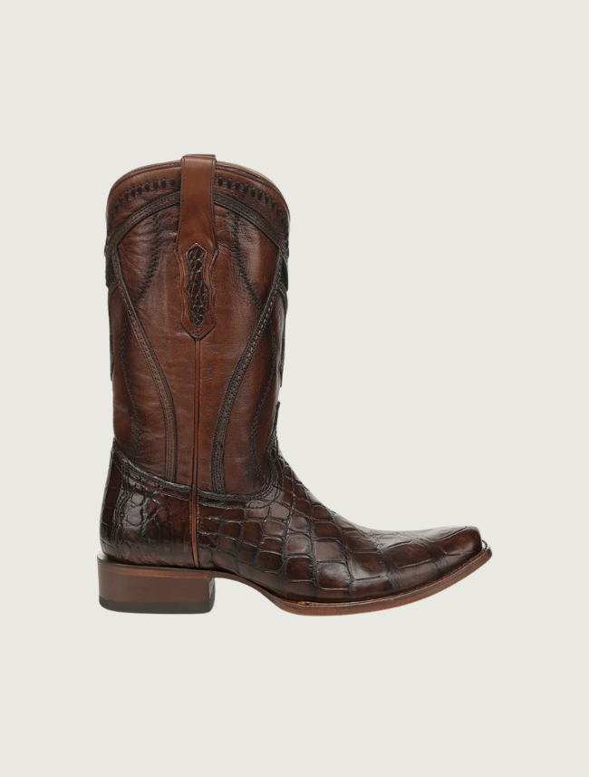 Corral Men's Embroidery & Weave Brown Alligator Cowboy Boots