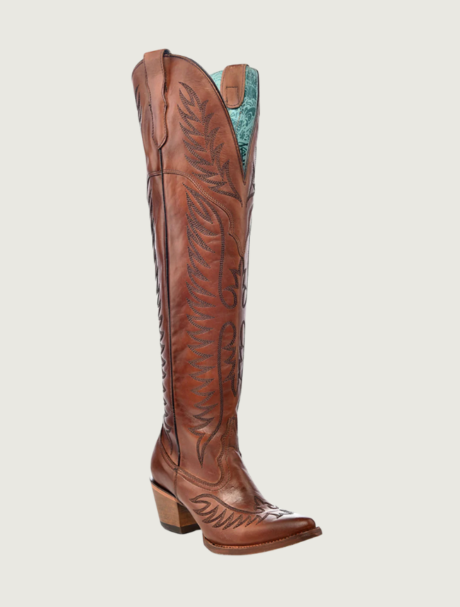 Corral Thunderbird Tall Top Cowgirl Boots in Cognac