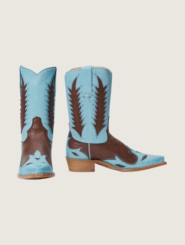 Stetson Alix Blue & Brown Two-Tone Snip Toe Cowgirl Boots