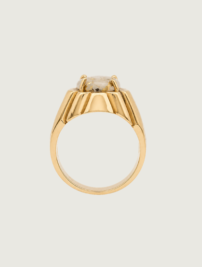 14K Yellow Gold & Gold Quartz Ring