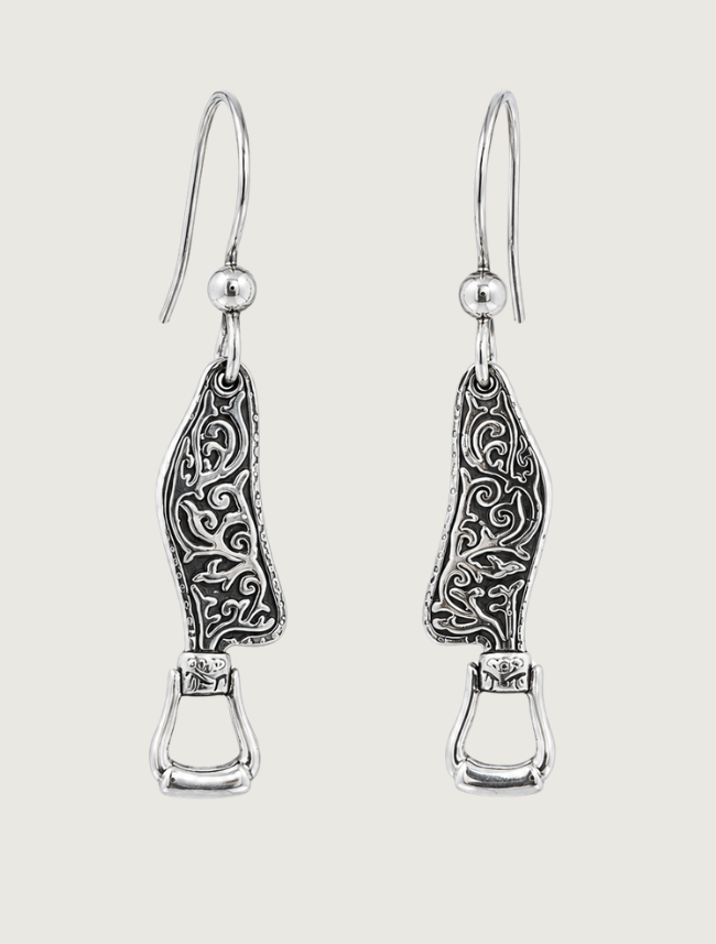 Kabana Sterling Silver Western Stirrup Earrings