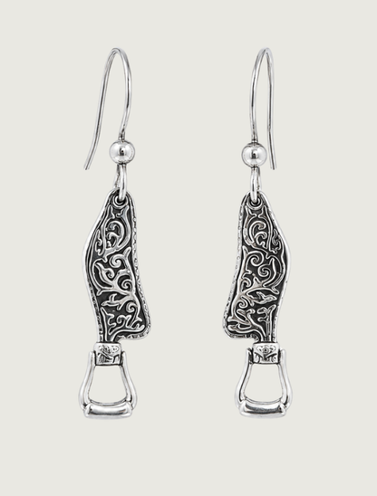 Kabana Sterling Silver Western Stirrup Earrings