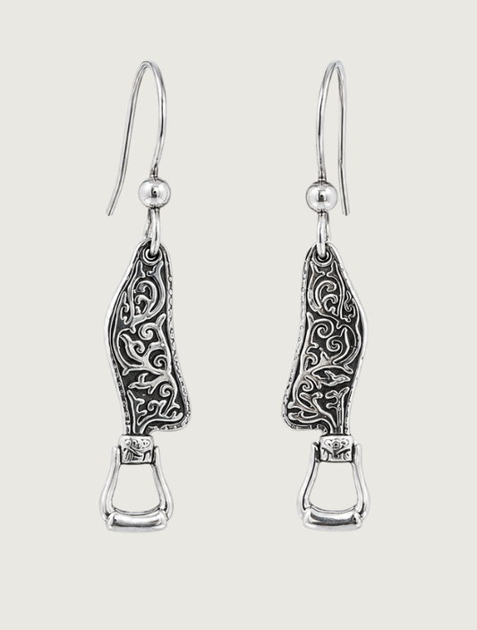 Kabana Sterling Silver Western Stirrup Earrings