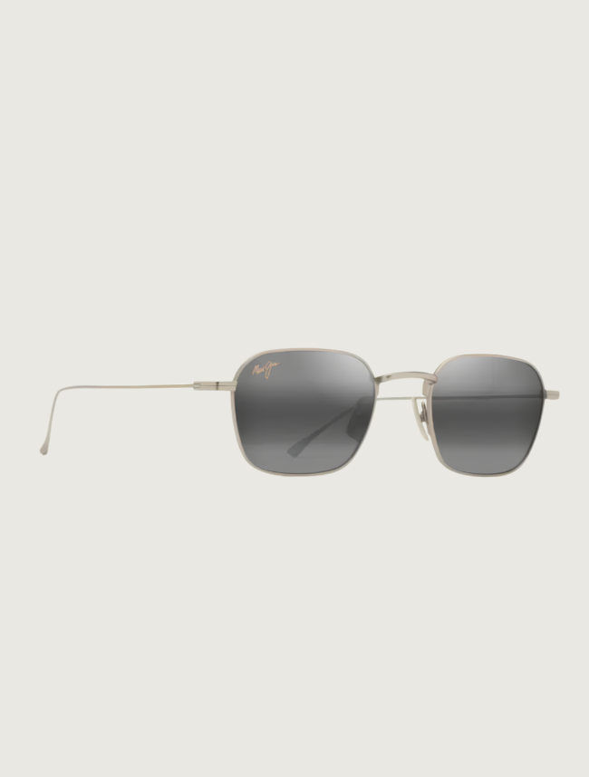 Maui Jim Mekala square sunglasses in Matte Light Gold / Neutral Grey — quarter view