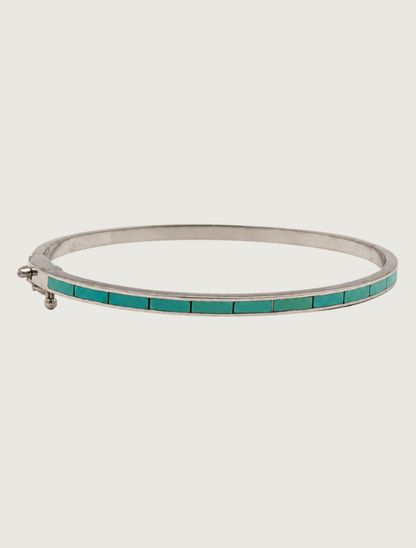 14K White Gold & Turquoise Bracelet