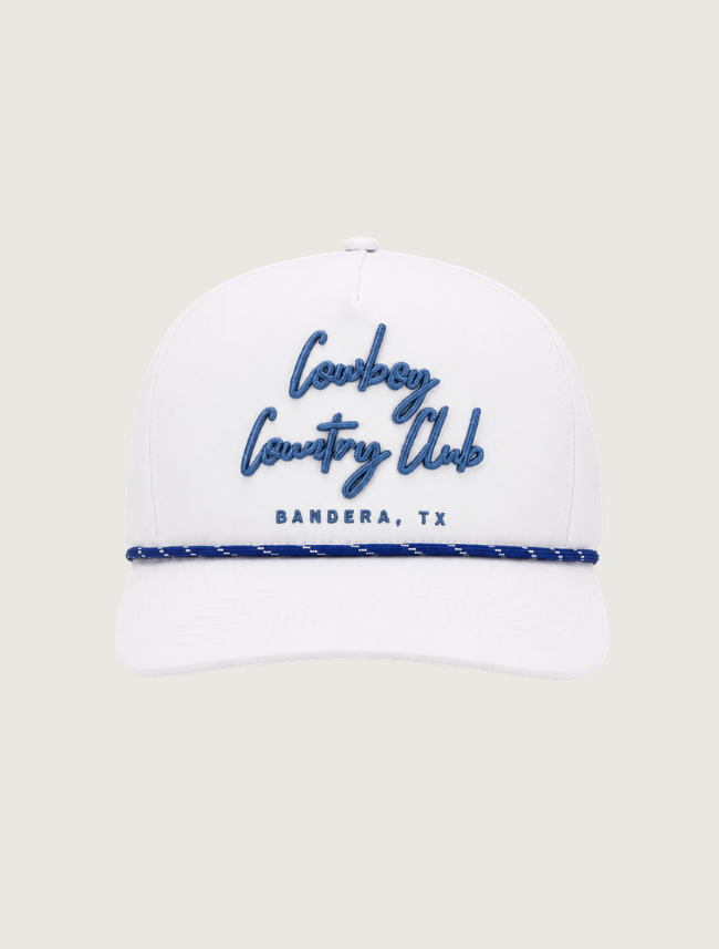 Cowboy Country Club Cursive Roped Hat in White