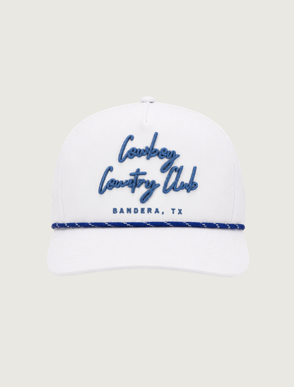 Cowboy Country Club Cursive Roped Hat in White