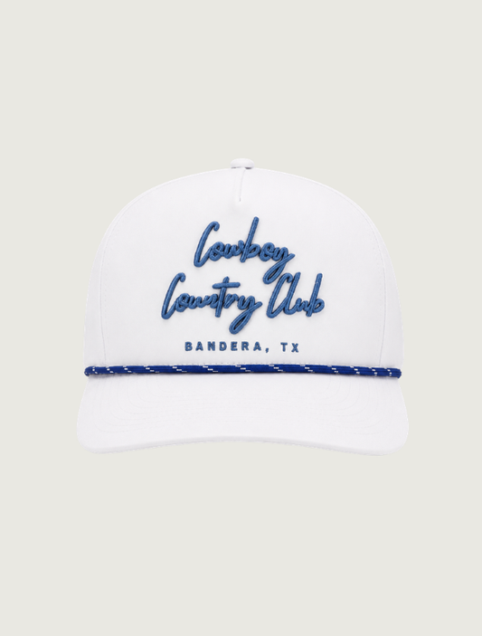 Cowboy Country Club Cursive Roped Hat in White