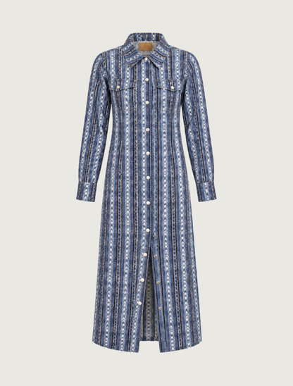 Lovlei Ranch Wynonna Dress in Horse Trails Sky Blue