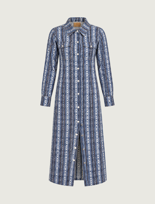 Lovlei Ranch Wynonna Dress in Horse Trails Sky Blue