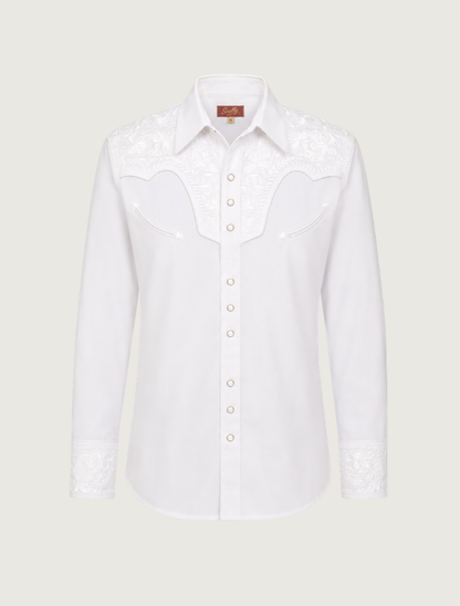 Scully Men's Floral Tooled Snap Front Shirt