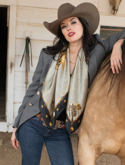 Fringe Scarves "Saddle Up" Silk Scarf