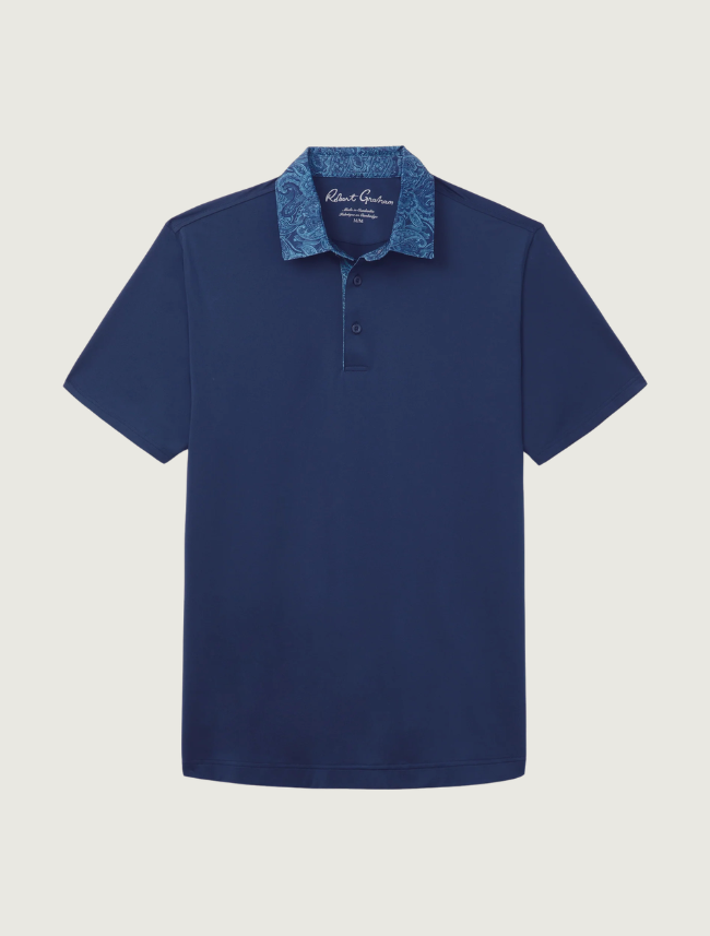 Robert Graham Harrold Performance Polo in Navy