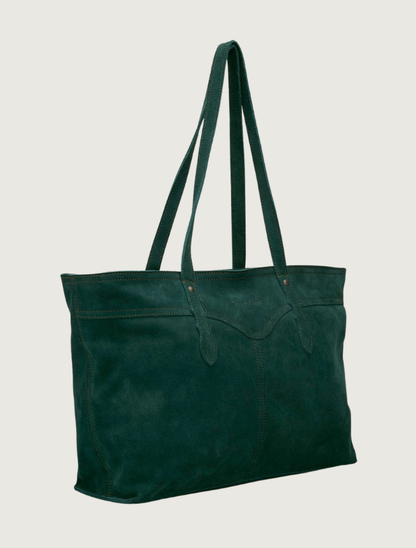 Tony Lama Emerald Green Suede Tote Bag