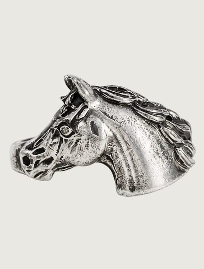 Kabana Sterling Silver Horse Bust Ring