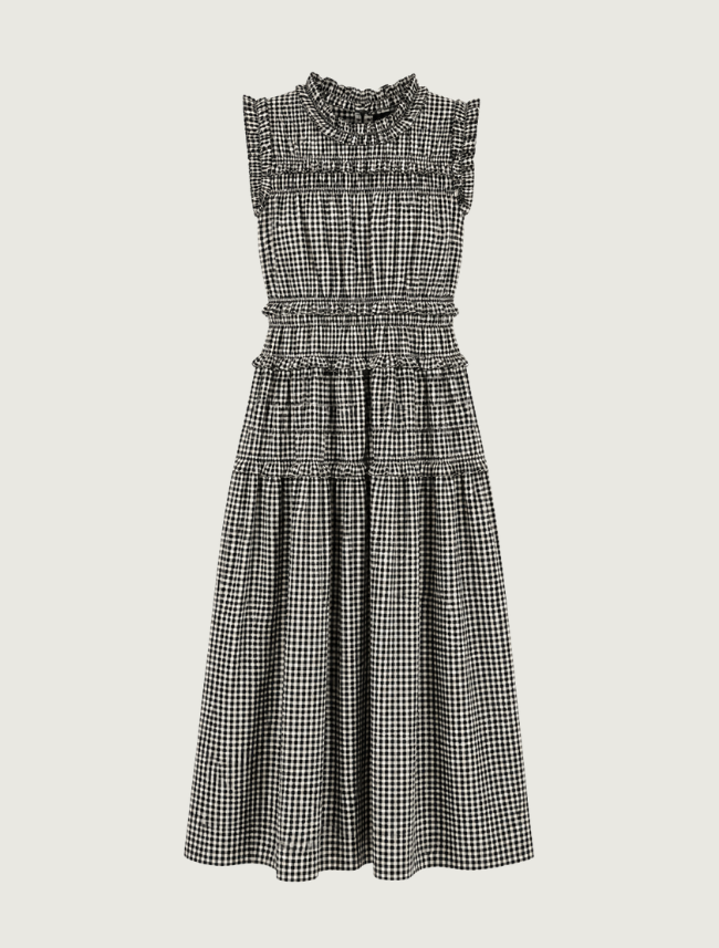 Raisonnel Smocked Gingham Maxi Dress