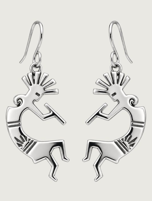 Sterling Silver Kokopelli Earrings