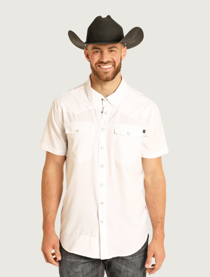 Rock & Roll Denim Men's TEK Short Sleeve Ripstop Snap Shirt