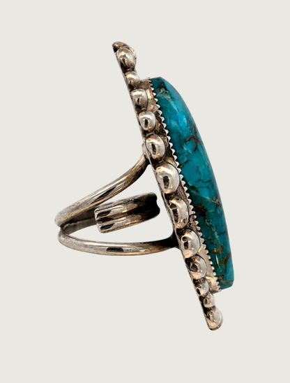 Sterling Silver Large Turquoise Ring