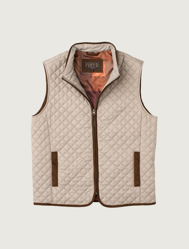 Madison Creek Houston Quilted Nylon Vest in Taupe