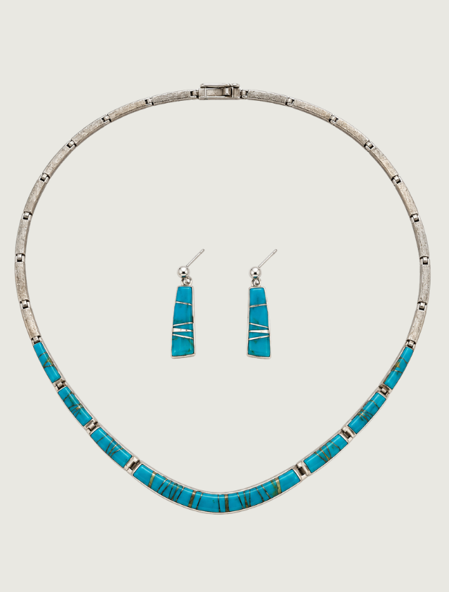 Valerie Yazzie Skinny Inlay Necklace Set