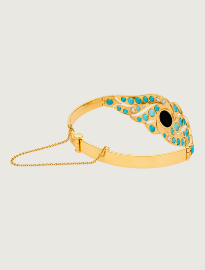18K YG TQ & DIA Bracelet