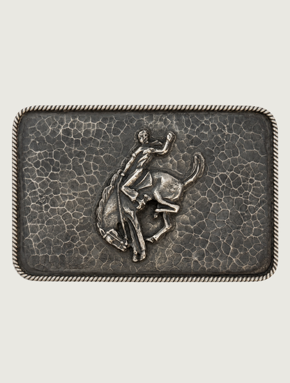Clint Orms Bowie 1401 Hammered Bucking Horse Trophy Buckle