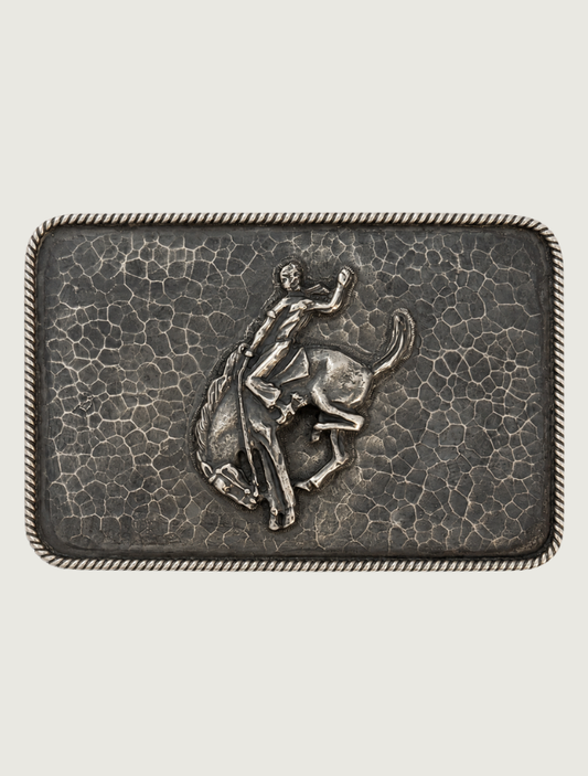 Clint Orms Bowie 1401 Hammered Bucking Horse Trophy Buckle