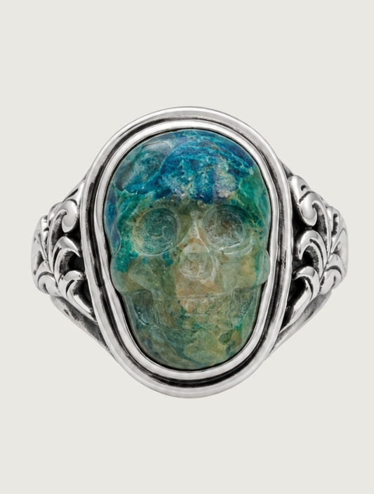 Lee Downey Sterling Silver Skull Ring
