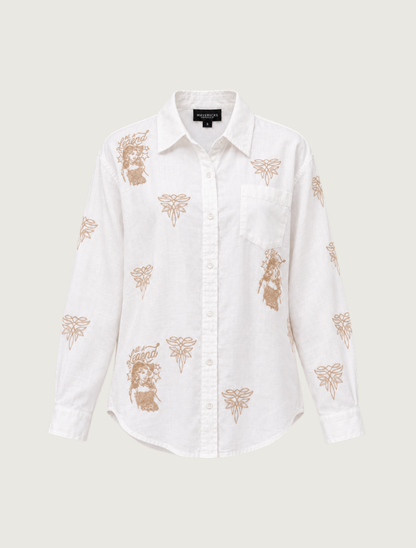 Mavericks Western Embroidered Button-Up Shirt