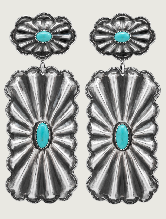 Glenn Livingston Sterling Silver & Turquoise Earrings