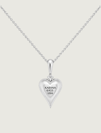 Kabana Sterling Silver Pink Mother of Pearl Heart Pendant