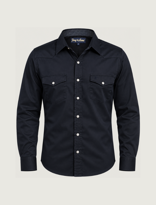 Tony Lama Navy Pearl Snap Western Shirt