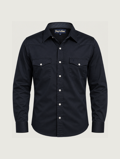 Tony Lama Navy Pearl Snap Western Shirt