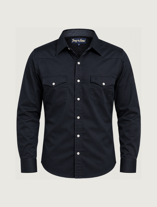Tony Lama Navy Pearl Snap Western Shirt