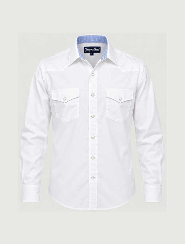 Tony Lama White Pearl Snap Western Shirt
